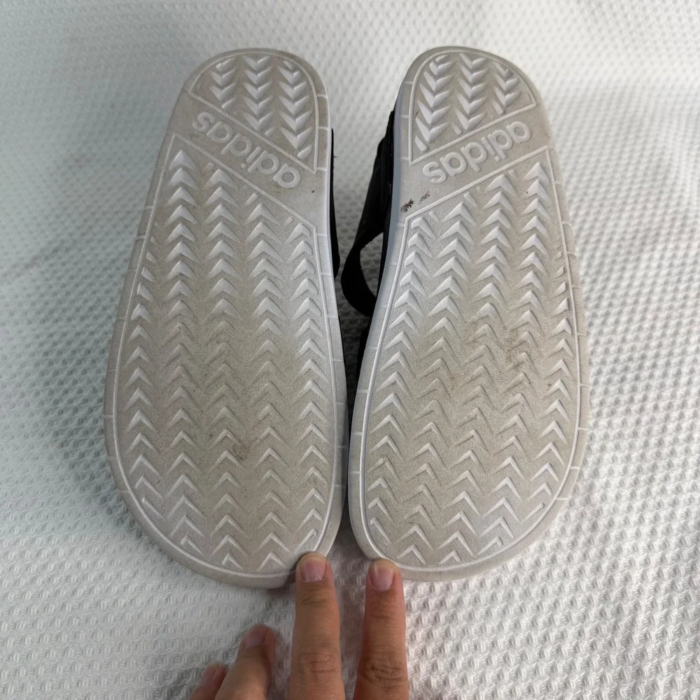 Adidas Adilette Sandals Black White Adjustable Strap Slides Mens 7 Womens 8